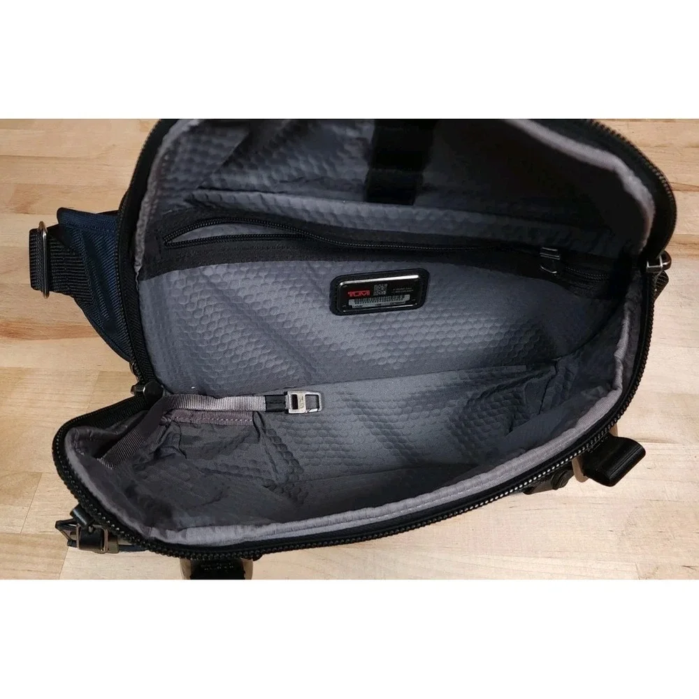 TUMI Alpha Bravo Platoon Sling Bag Backpack Navy Blue Nylon Crossbody 232799NVY